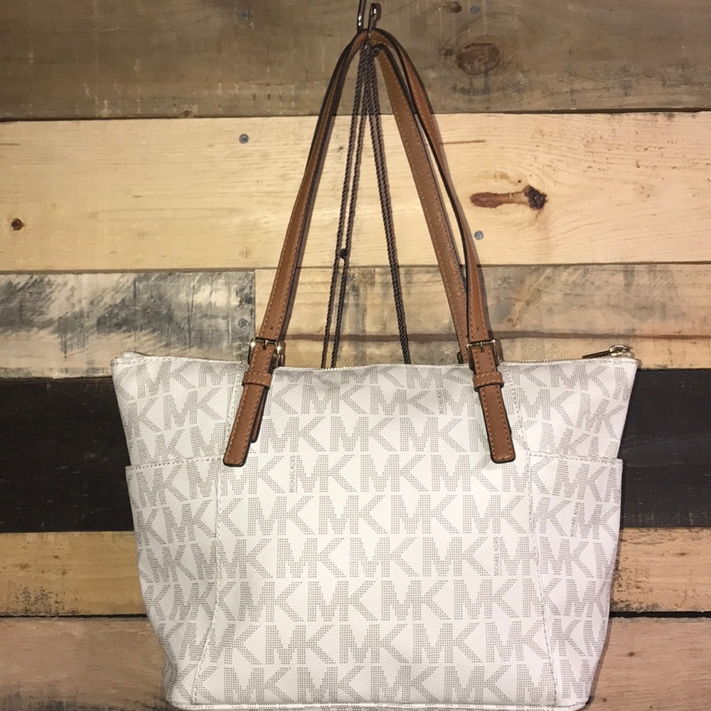 MICHAEL KORS MK JET SET TOTE VANILLA W/ DUST BAG - Picture 3 of 6